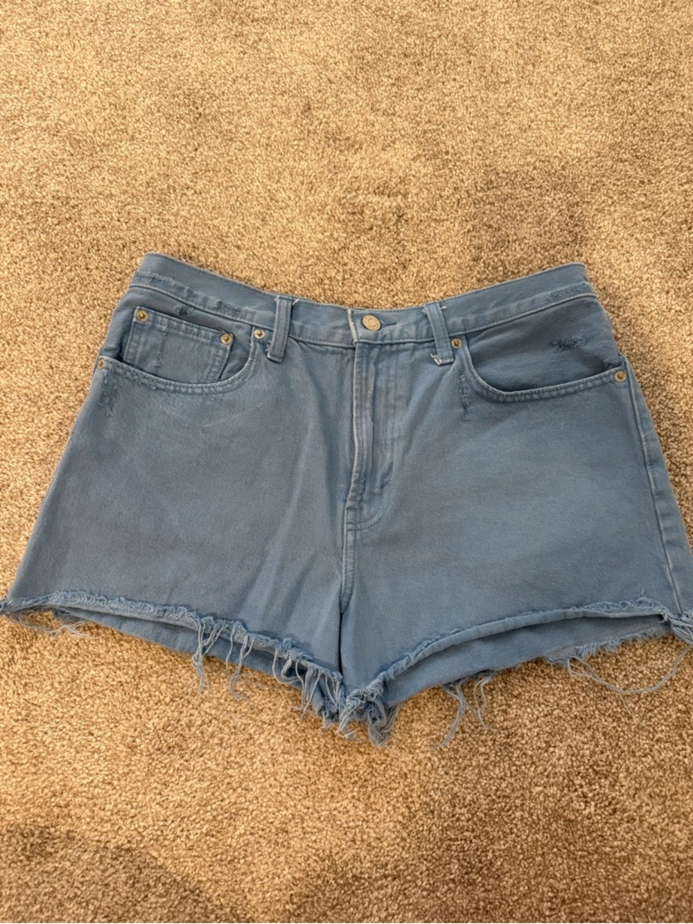 Lucky Brand Light Blue Frayed Hem Denim Shorts